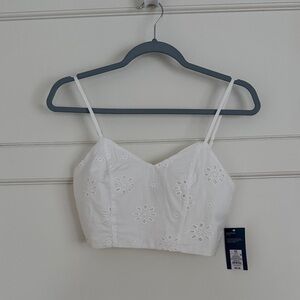 NWT White Eyelet Tank